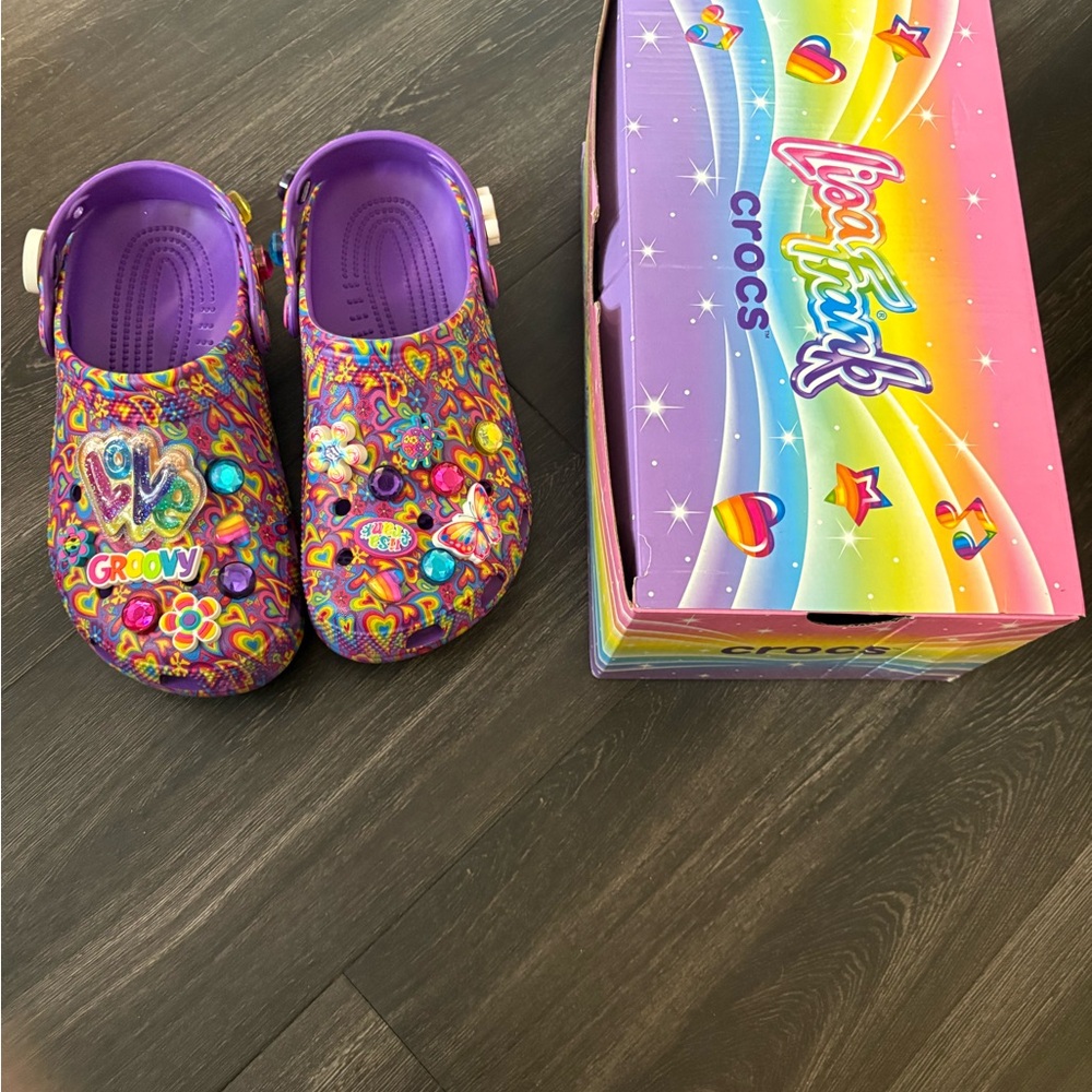 CROCS Women's Purple Colorful Love Slippers